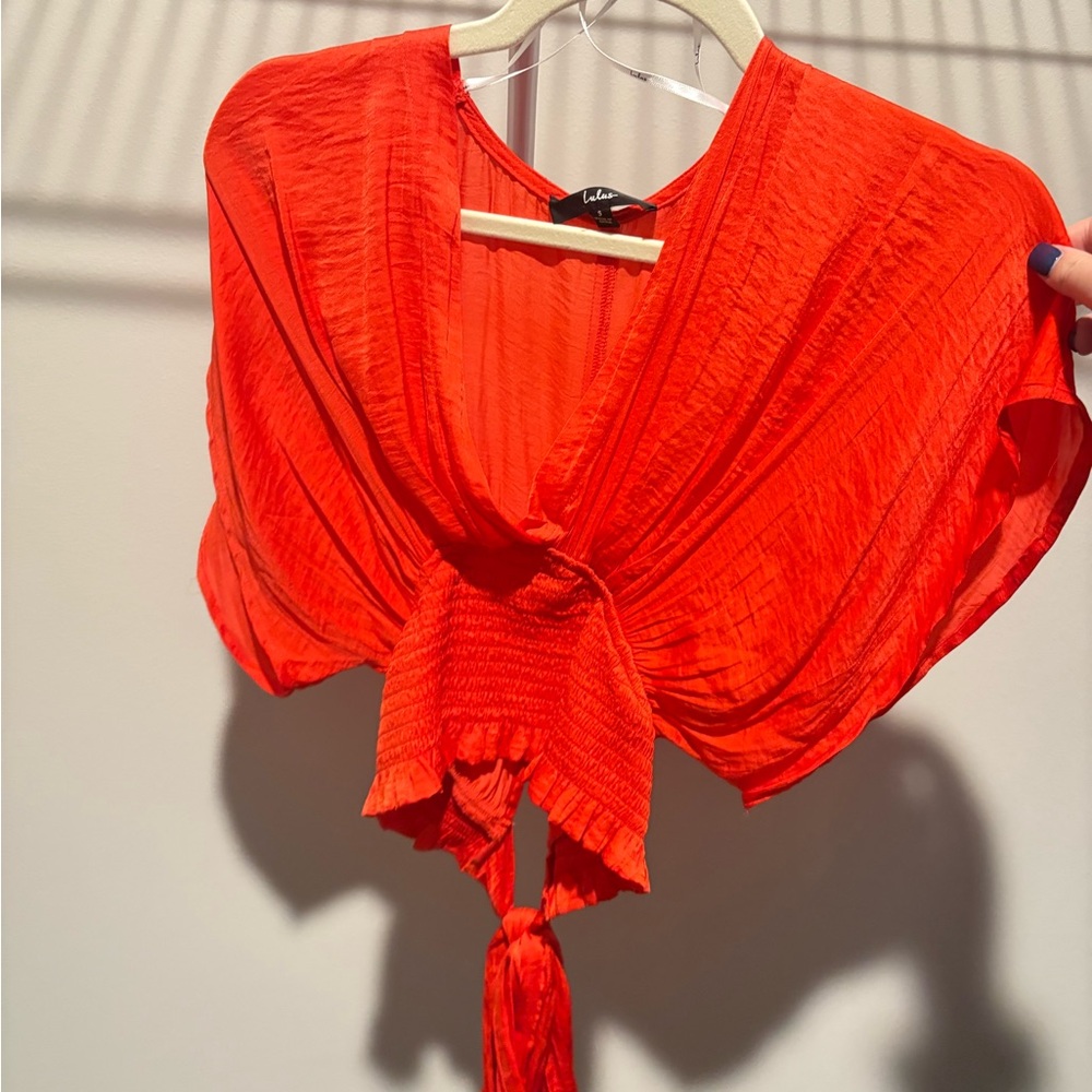Lulu's Vibrant Orange Crop Top
